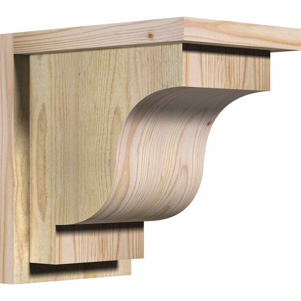 Ekena Millwork Newport Rough Sawn Corbel w/Backplate, Douglas Fir, 8"W x 12"D x 12"H COR08X12X12NEW01RDF - main